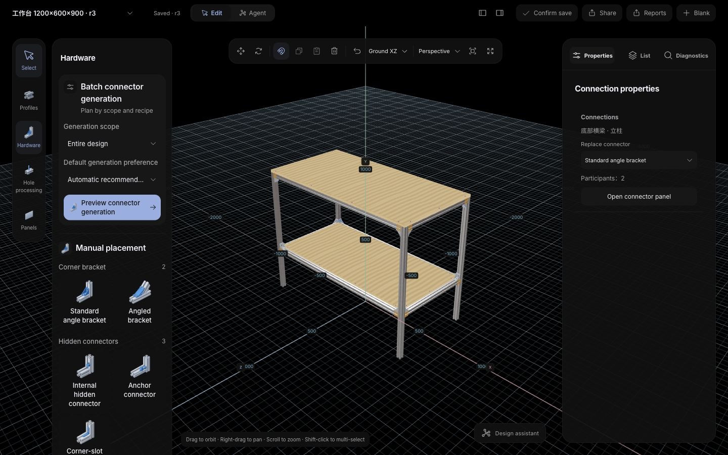 Actual connection tools and properties